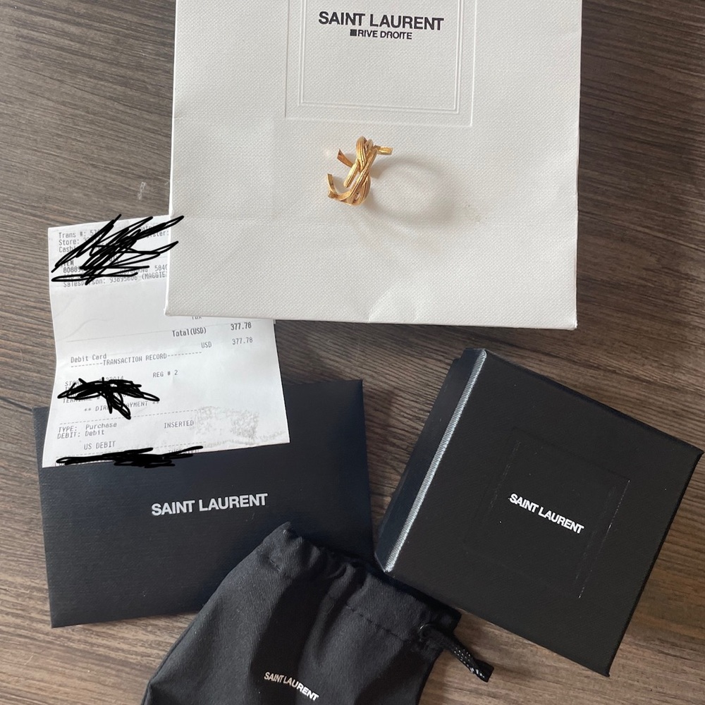 YSL SAINT LAURENT LOGO WRAP RING